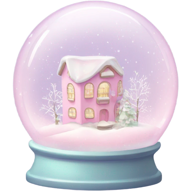 Pastel pink snow globe emoji