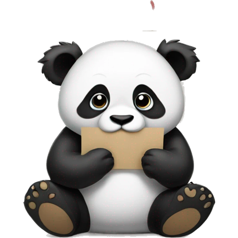A cute panda holding a sign that says NO emoji
