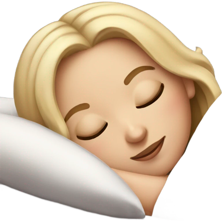 White Girl with eyeliner sleeping in her bed emoji