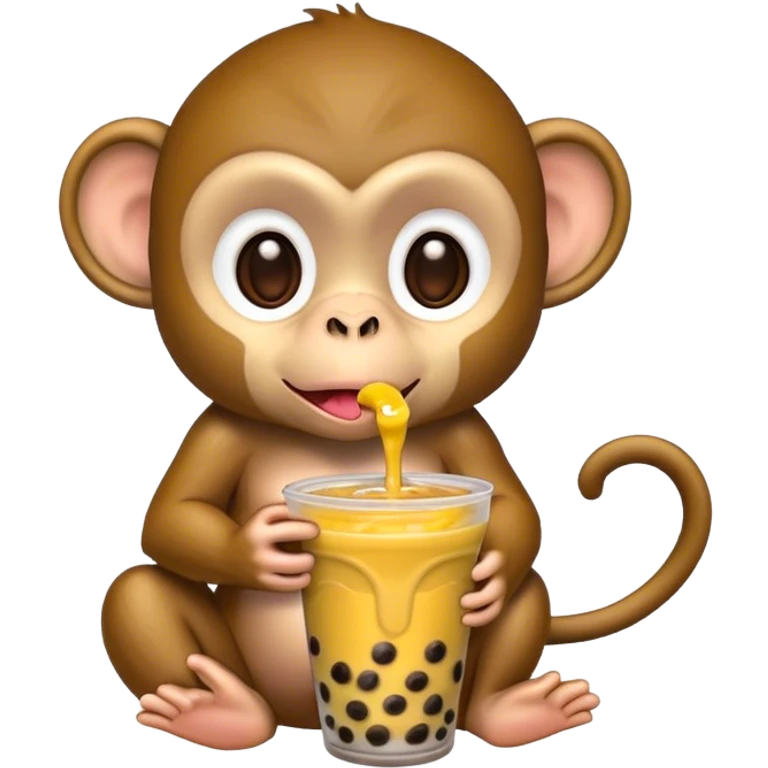 Monkey eating boba emoji