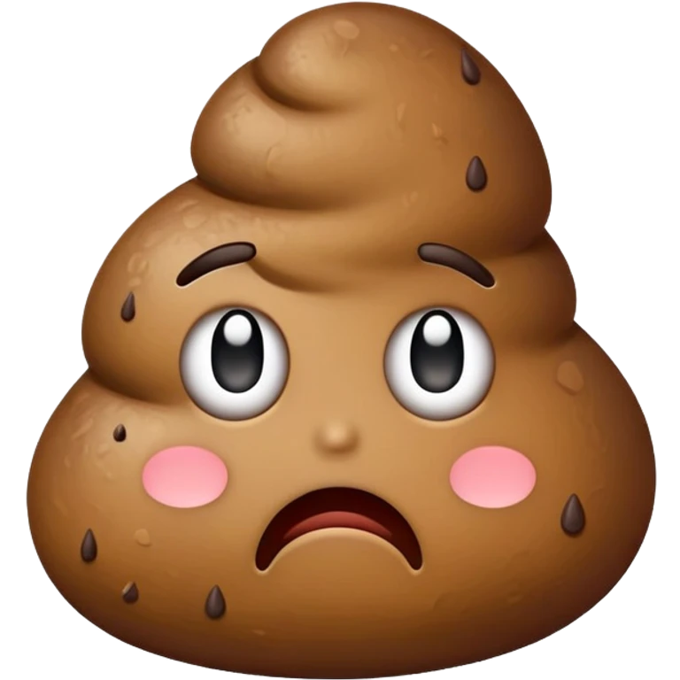 unhappy poop with frown emoji