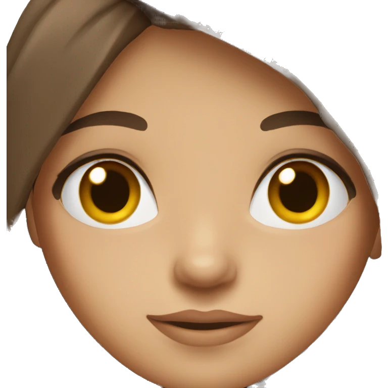 brunette girl with brown eyes emoji