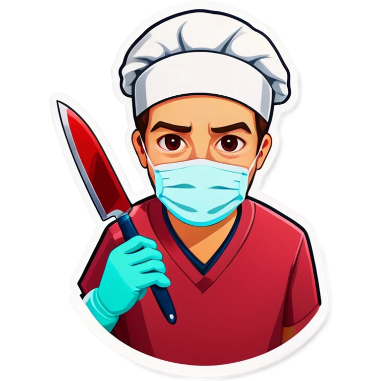 Surgeon holding  knife and tonsil emoji