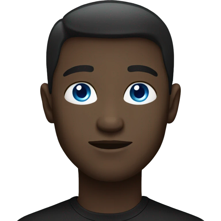 male portrait in black shirt with blue eyes emoji