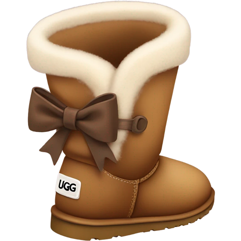 Cute brown uggs with bow emoji