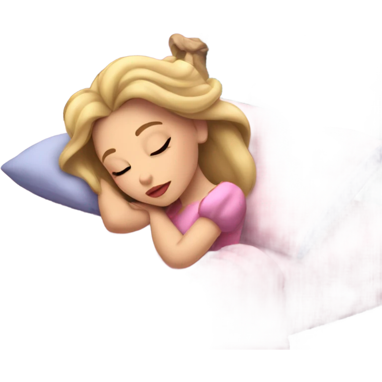 Sleeping princess beauty princess Disney, bed emoji