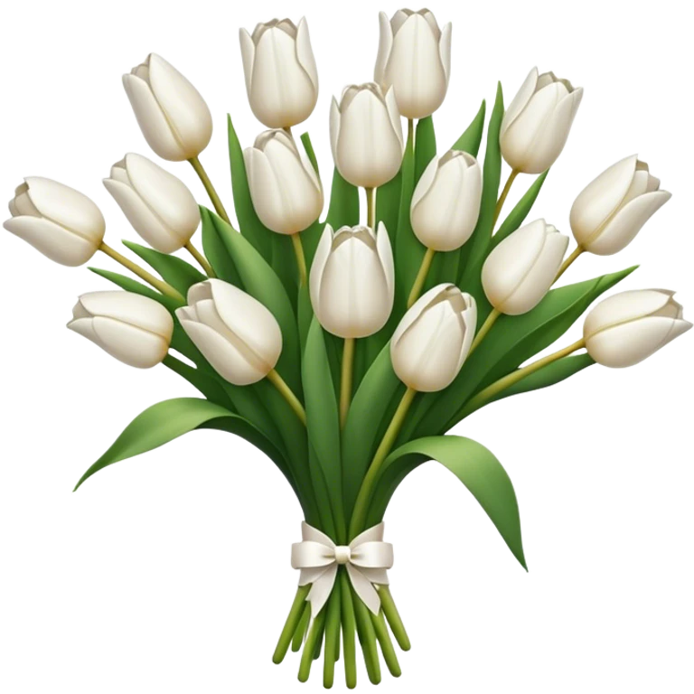 white tulip bouquet  emoji