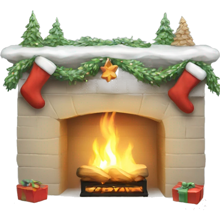 white Christmas fireplace emoji