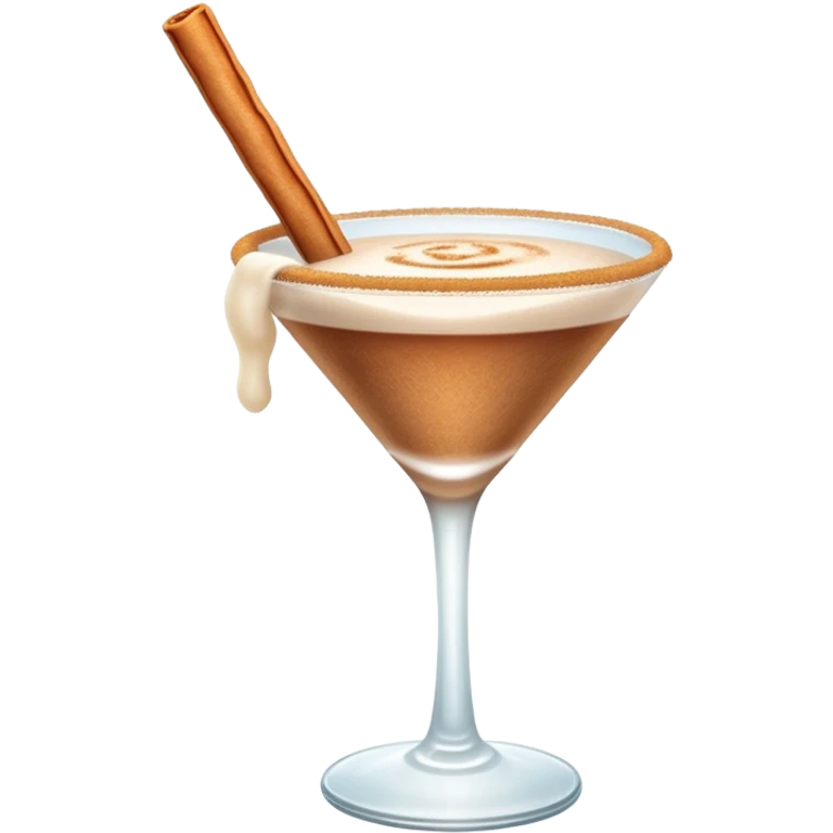 Cinnamon churro martini with one churro sticking out of the glass emoji