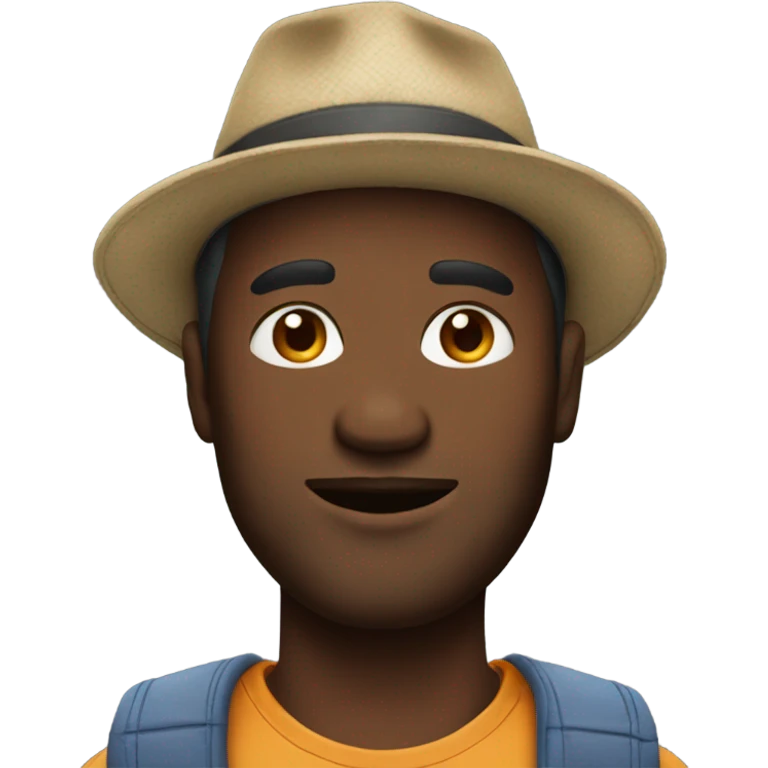 casual male portrait with hat emoji