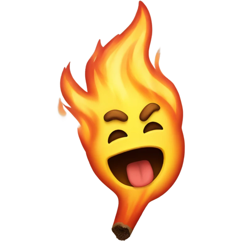fire sticking his tongue out  emoji