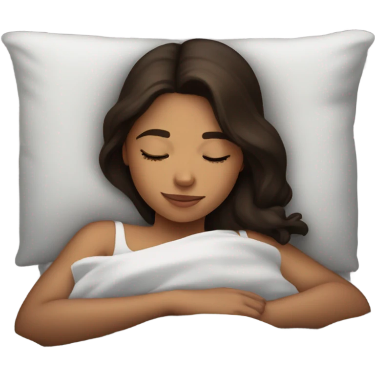 Brunette girl sleeping emoji