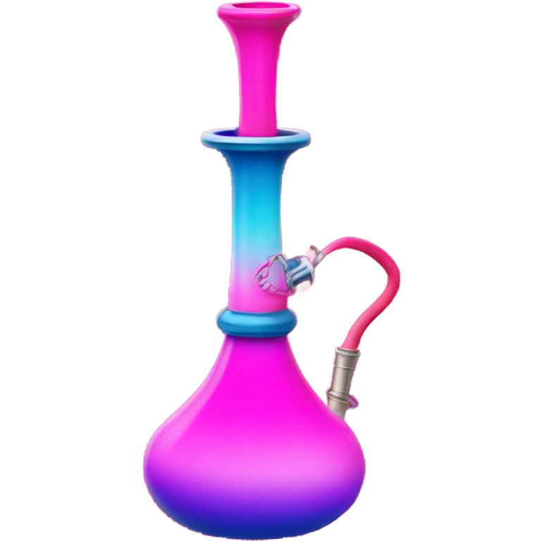 Hot pink ombre hookah with glitter emoji