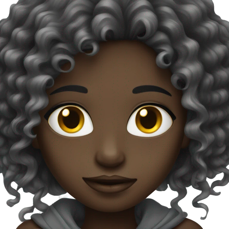 dark skinnes girl with beautiful hair emoji