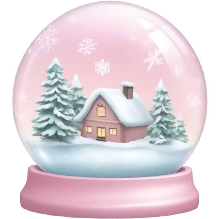 Pastel pink snow globe emoji