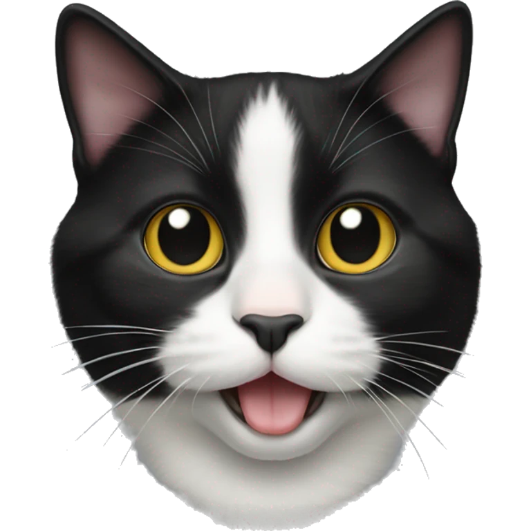 tuxedo cat sticking out tongue  emoji