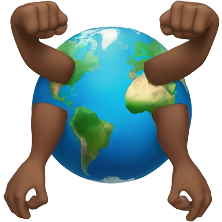 Earth with arms and legs emoji