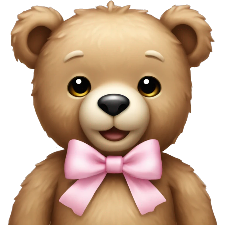 Teddy bear with light pink bow  emoji