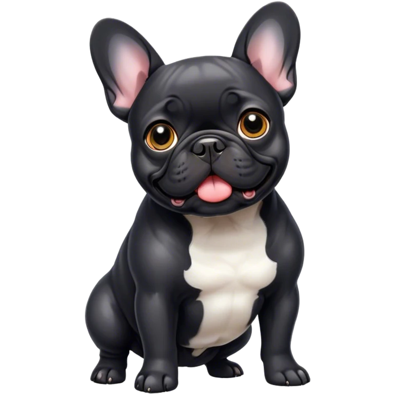French bulldog black emoji