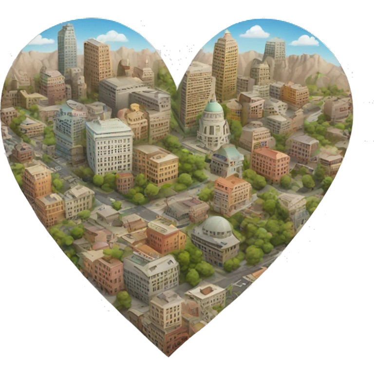 city in the shape of a heart emoji