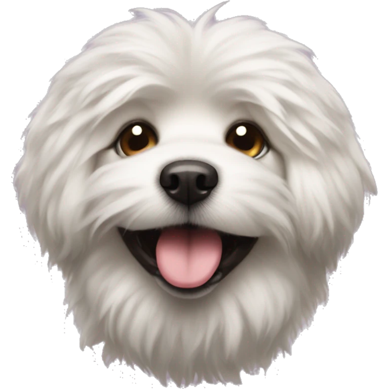 Fluffy dog with tongue out emoji