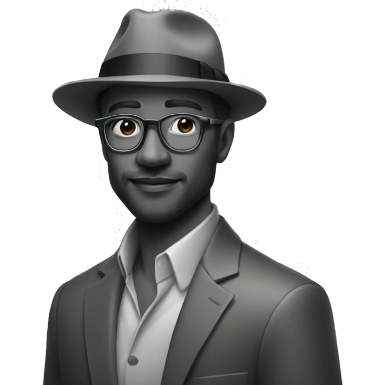 stylish man in grayscale portrait emoji
