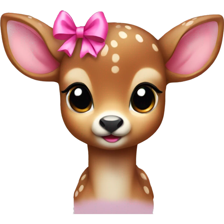 baby deer with pink bow emoji