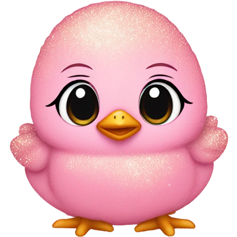 Rose pink baby chick with glitter  emoji