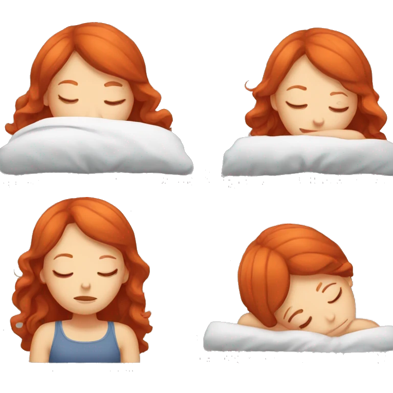 red hair girl sleeping  emoji