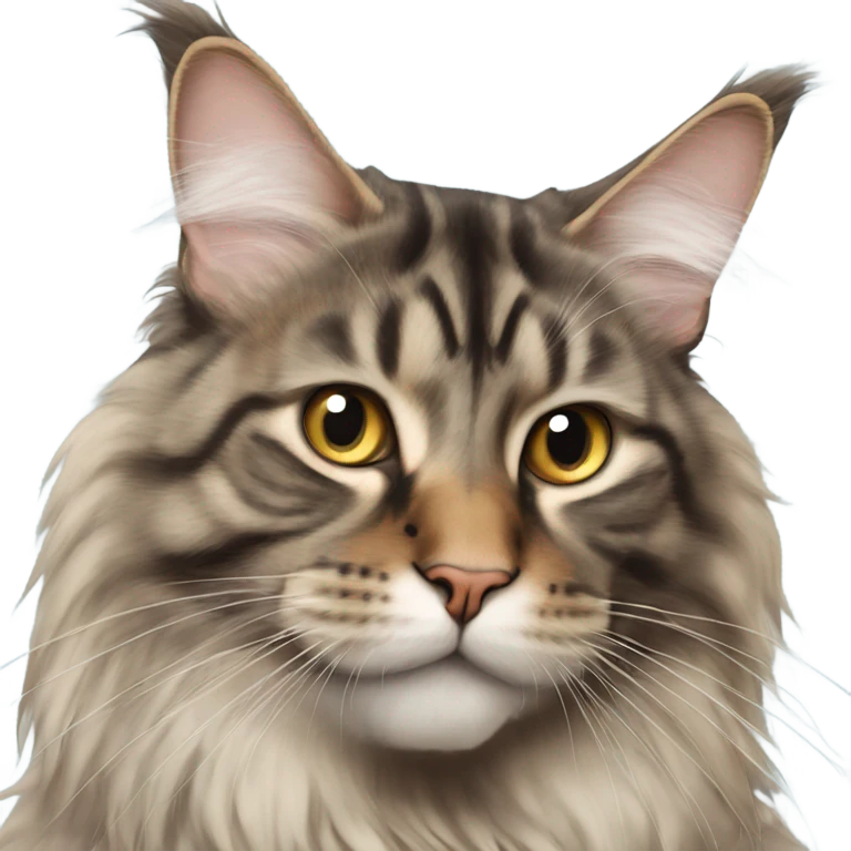Maine Coon with a stupid face and butterfly on his nose emoji