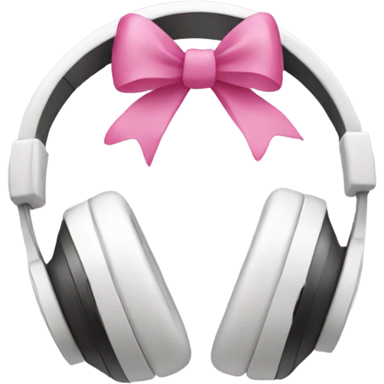 white headphones with pink bows emoji