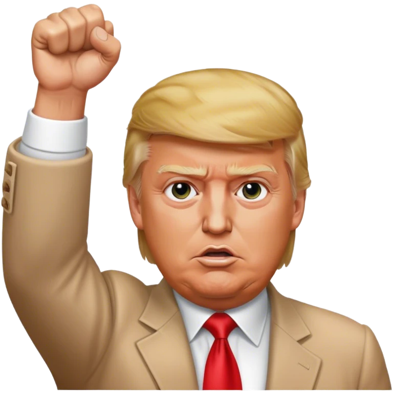 donald trump's fist held high in the air with fully extended arm after assassination attempt emoji