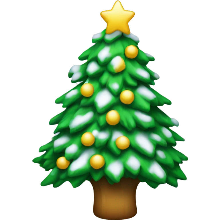 christmas tree with snow emoji