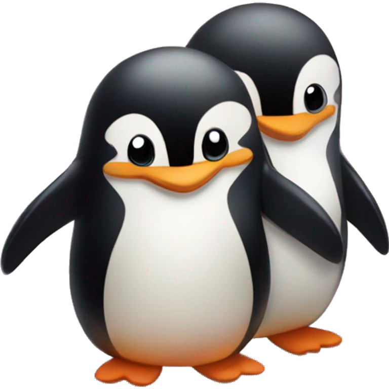 Cute penguins in love surrounded by hearts  emoji