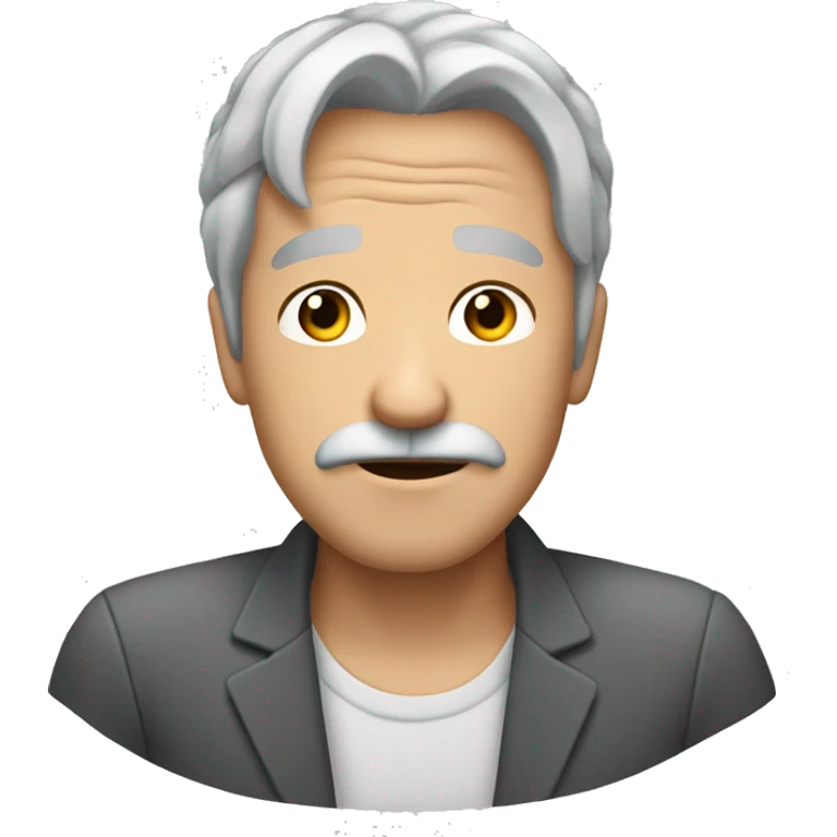 Gray hair face palm male no mustache emoji
