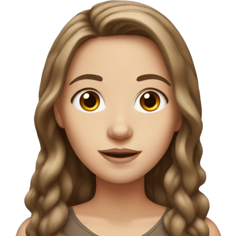 White girl with long brown hair emoji
