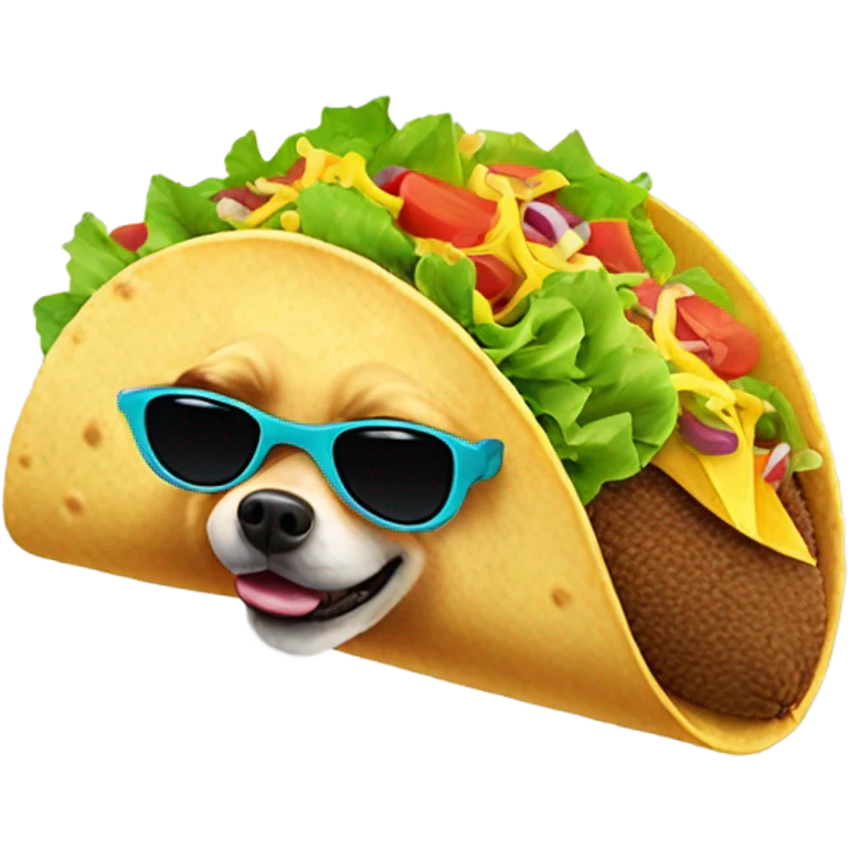 a taco eating a dog wearing sunglasses  emoji