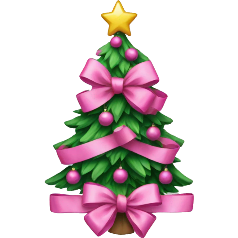 Christmas tree with pink bows emoji