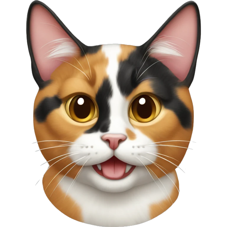 calico cat with his tongue out emoji