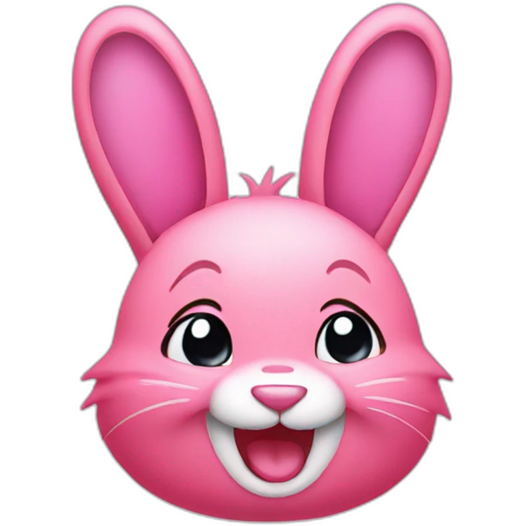 Pink rabbit winking emoji