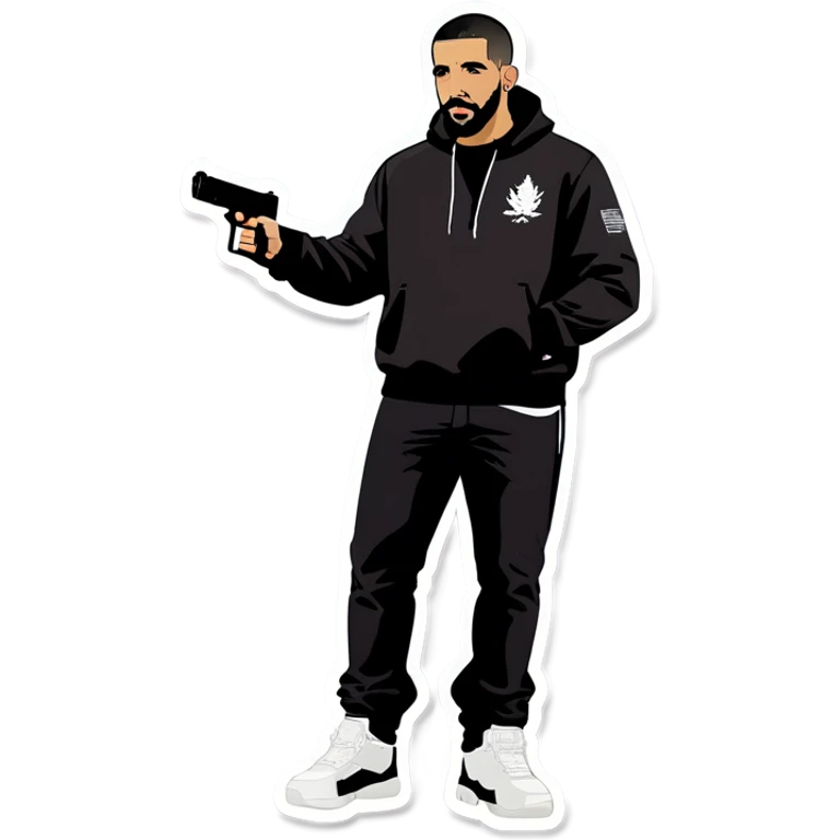 Drake holding a Glock emoji