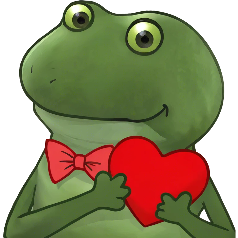 Bufo Holding a big red heart  emoji