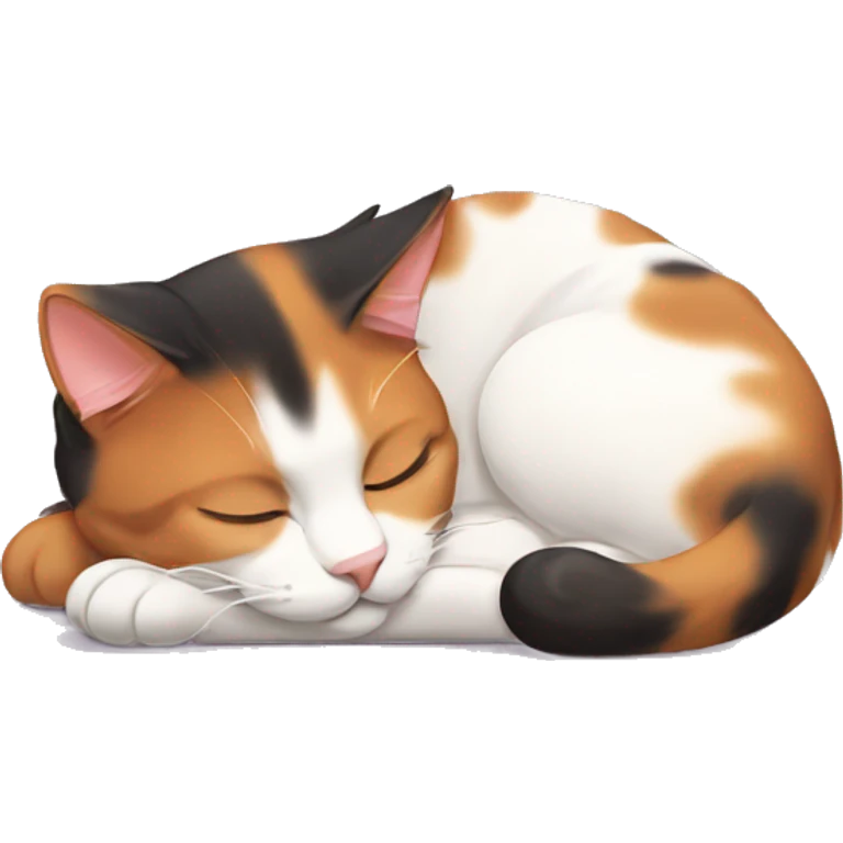 Calico cat sleeping  emoji