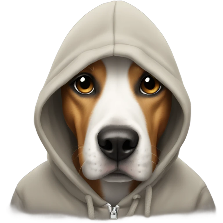 Dog wearing hoody emoji
