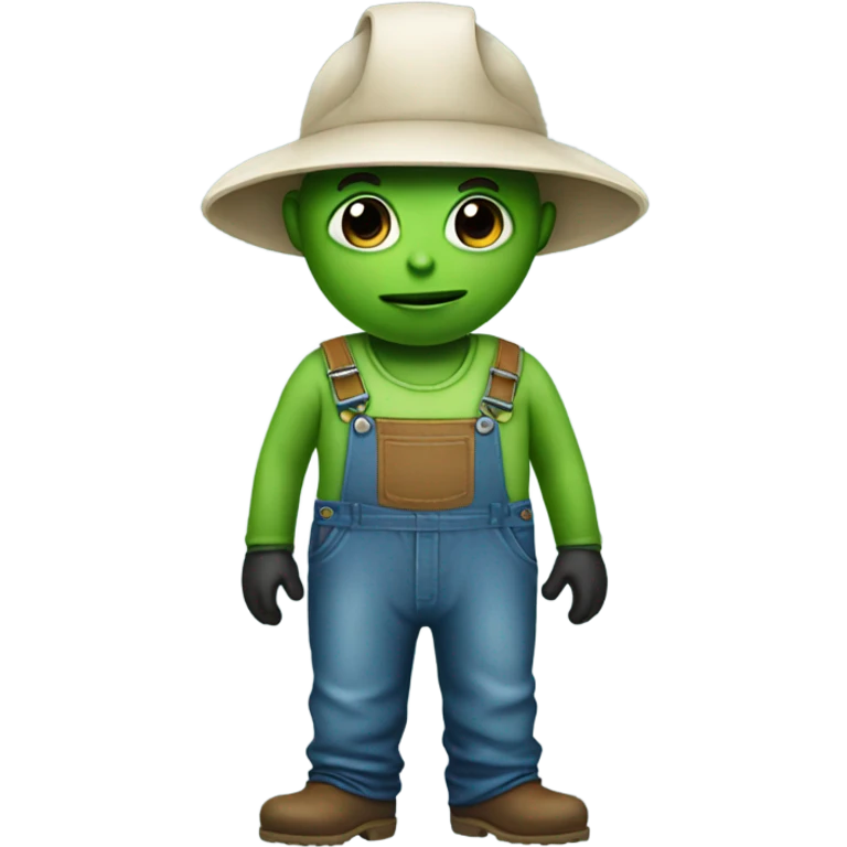 Alien In farmer overalls emoji