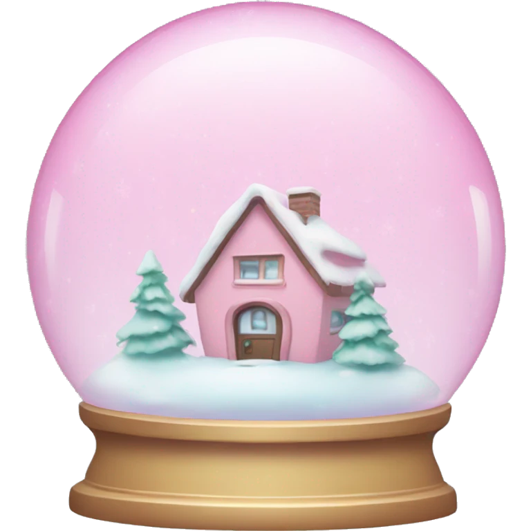 Pastel pink snow globe emoji