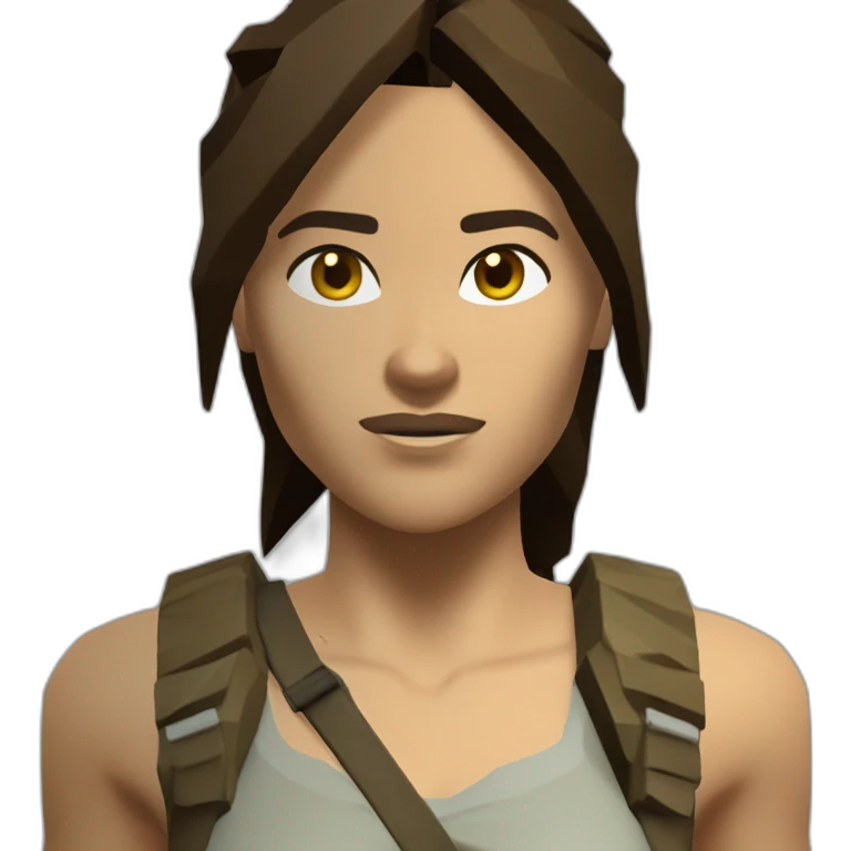 very low poly tomb raider, upper body emoji | AI Emoji Generator