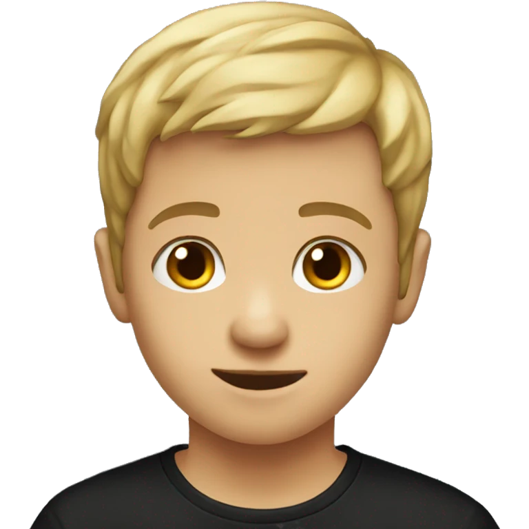 boy in black shirt portrait emoji