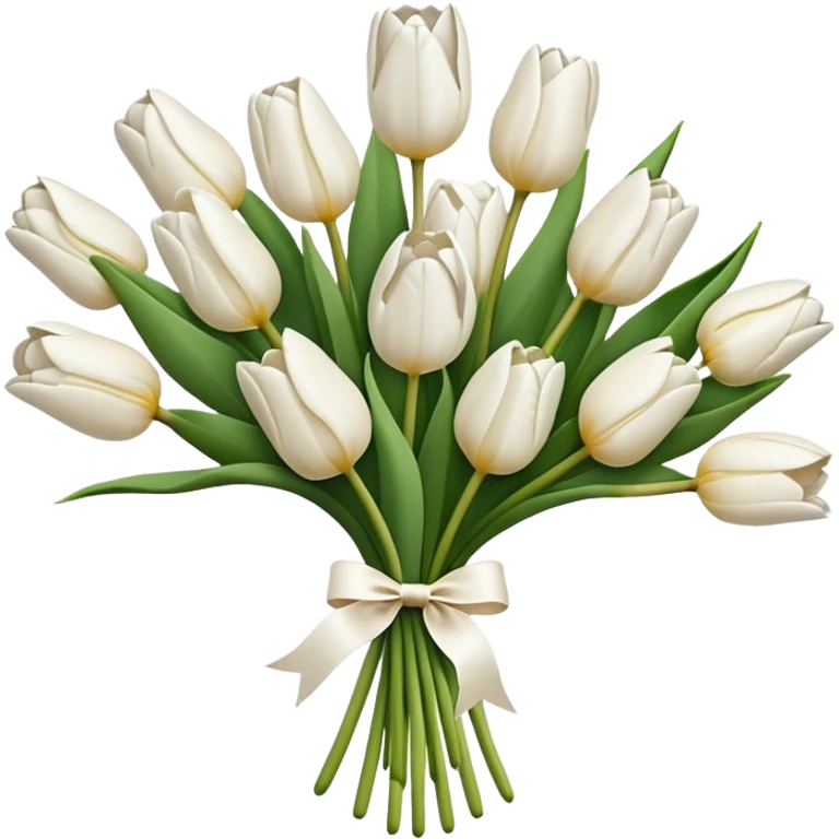 white tulip bouquet  emoji