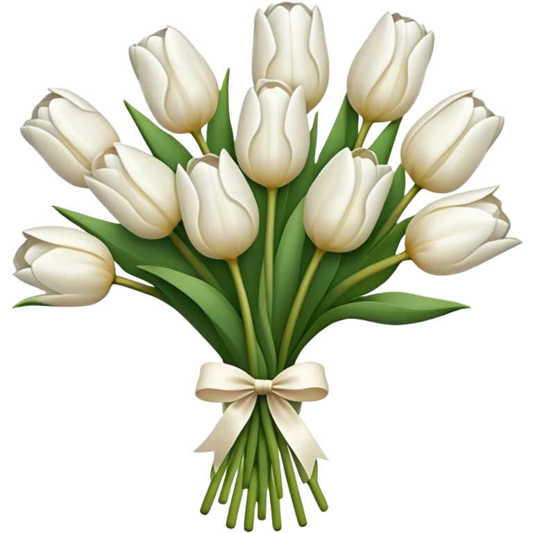 white tulip bouquet  emoji